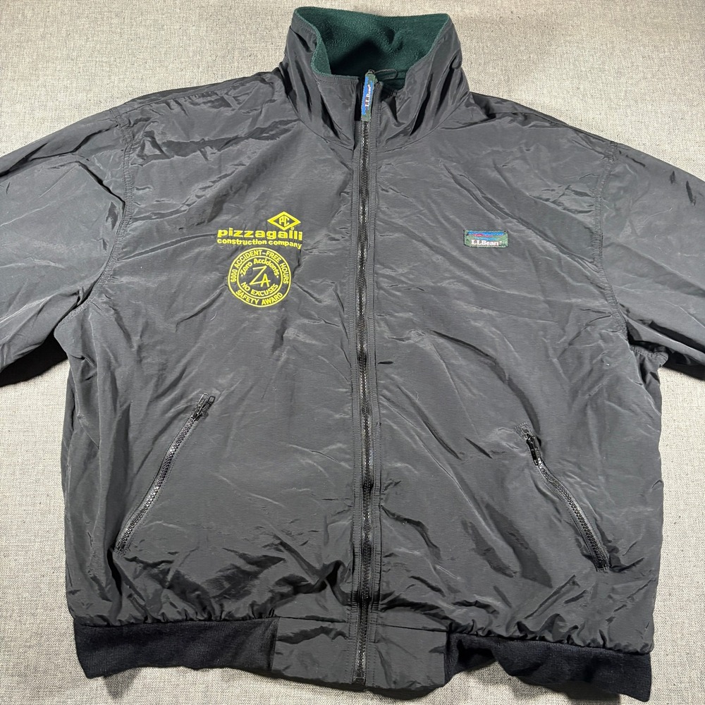 Vintage LL Bean Three-Season Jacket Mens XXL Black Made In USA Fleece Lined